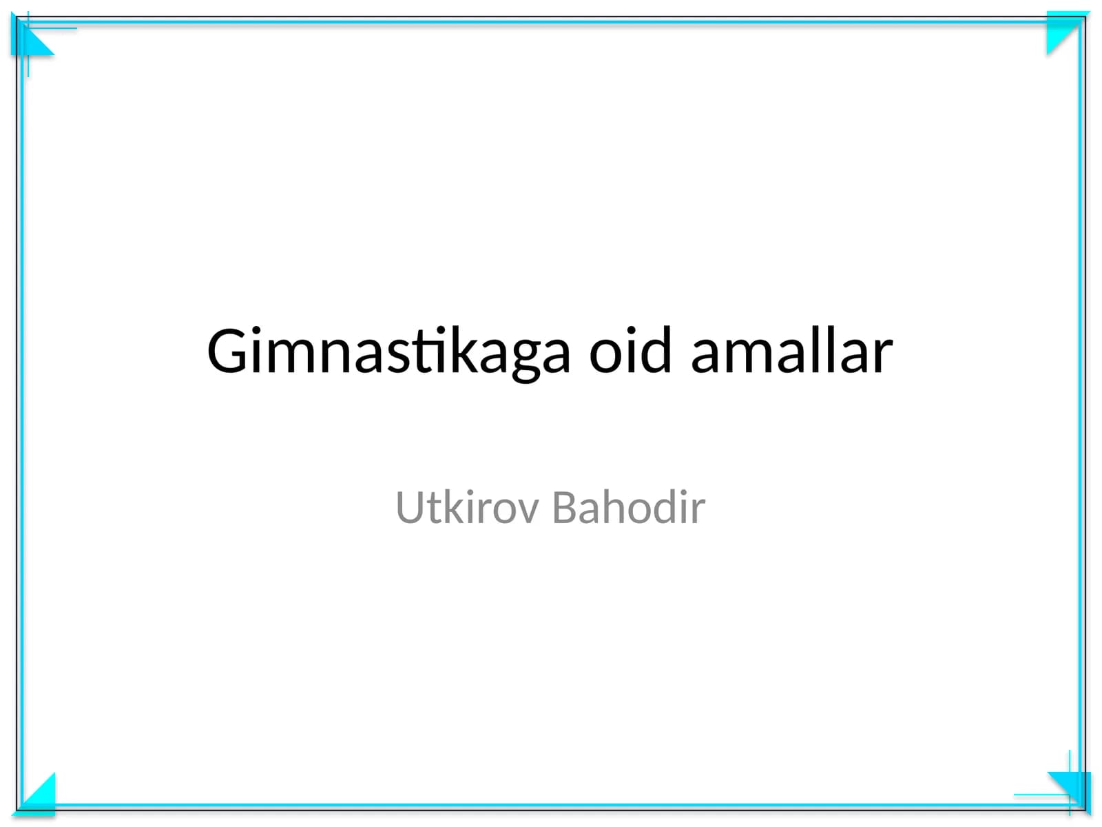 Gimnastikaga oid amallar
