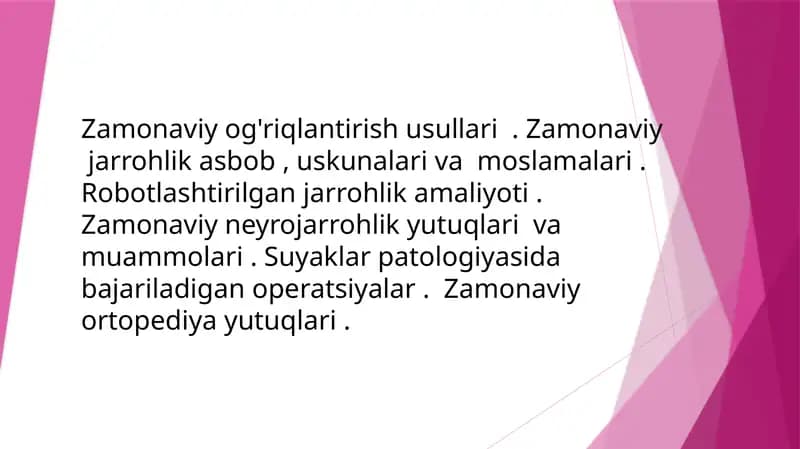 Zamonaviy og'riqlantirish usullari