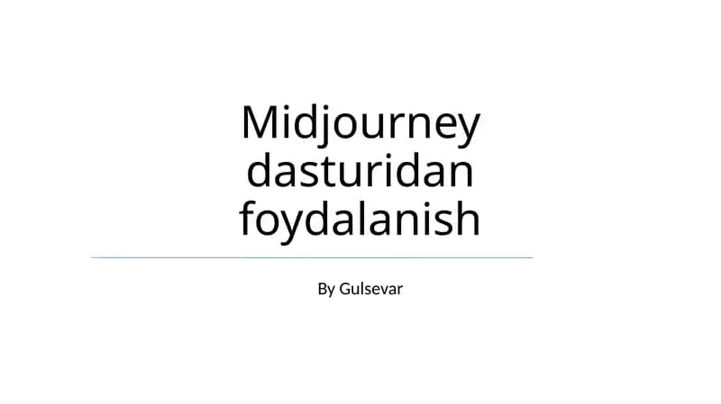 Midjourney dasturidan foydalanish