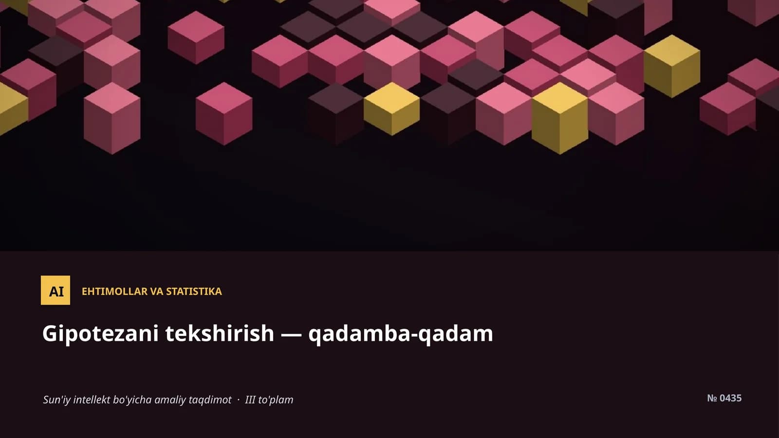EHTIMOLLAR VA STATISTIKA