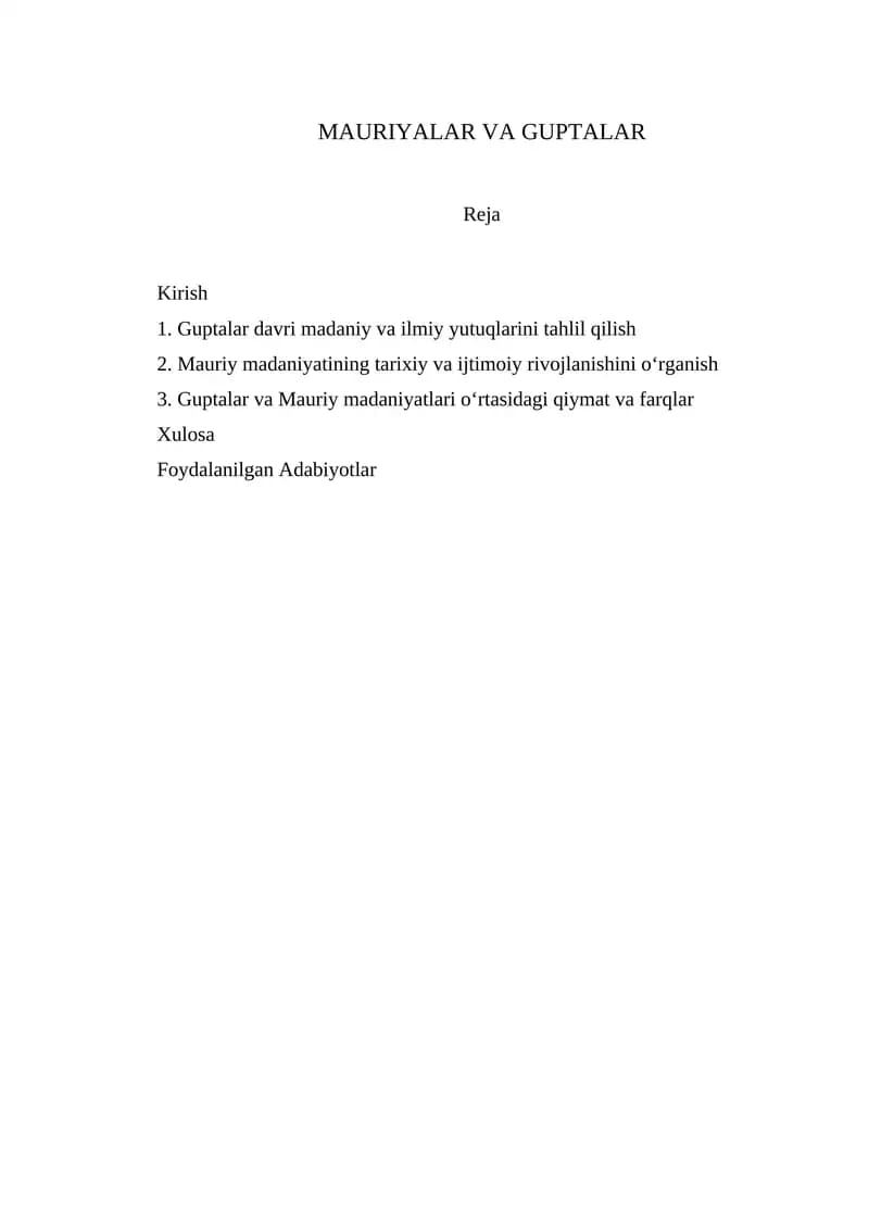 MAURIYALAR VA GUPTALAR