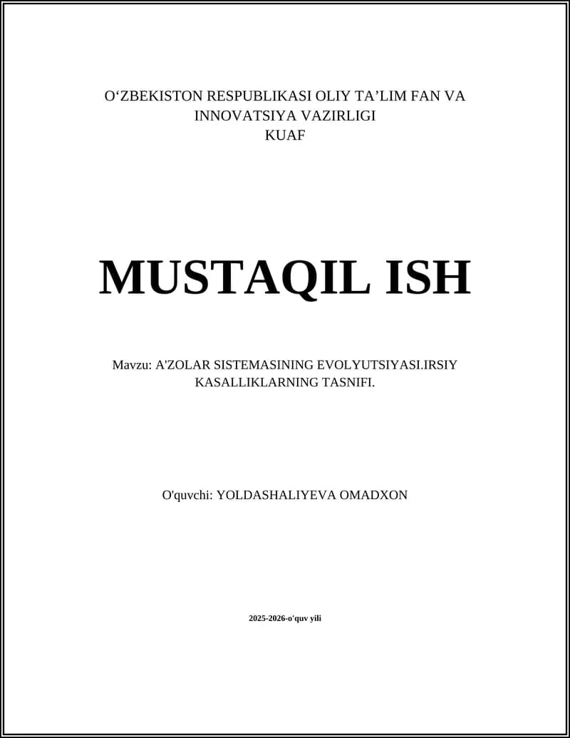 A'zolar Sistemasi Evolyutsiyasi