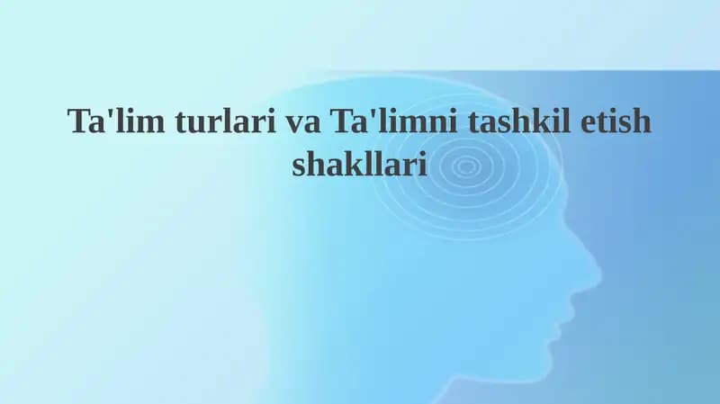 Ta'lim turlari