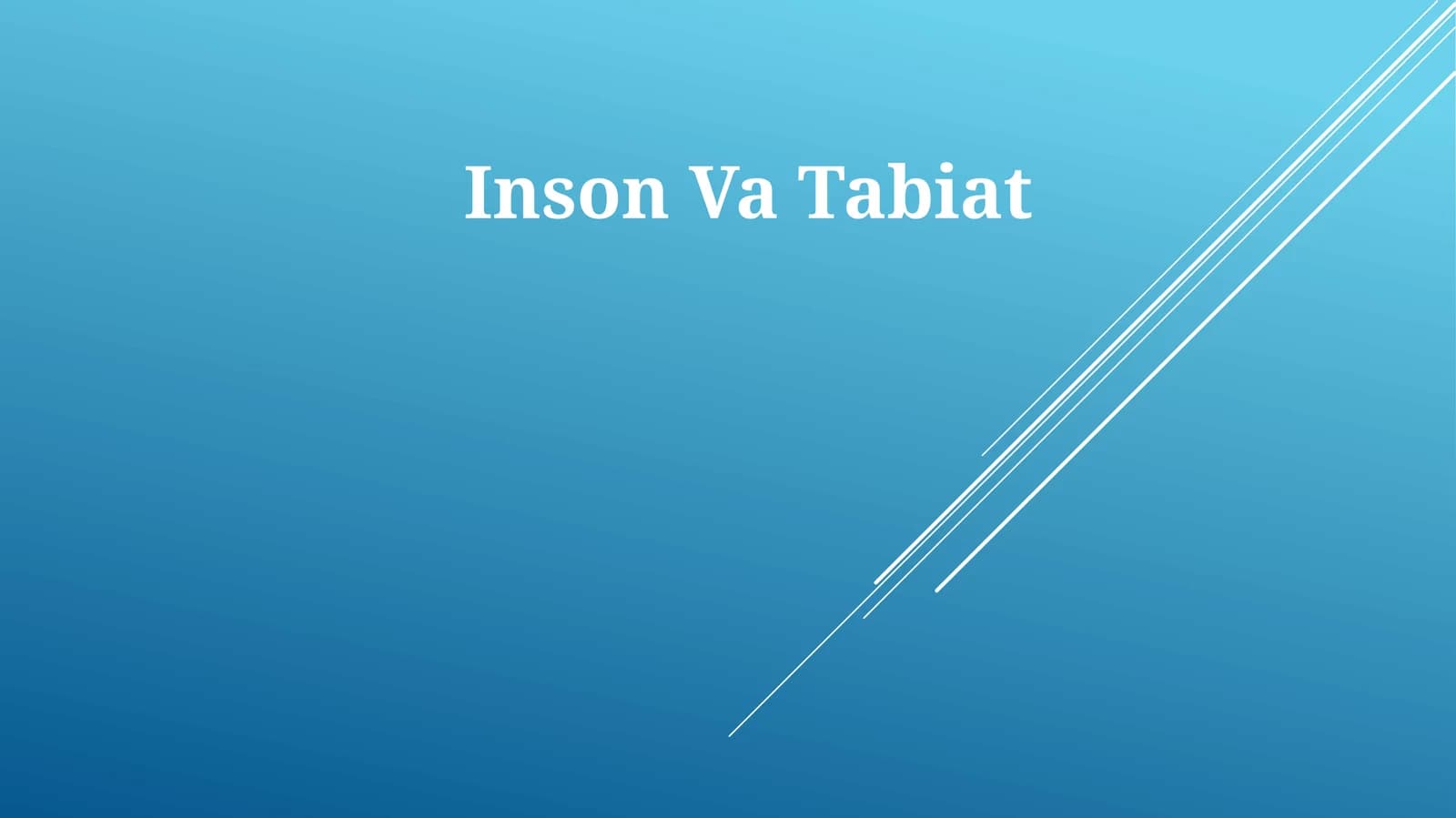 Inson va Tabiat