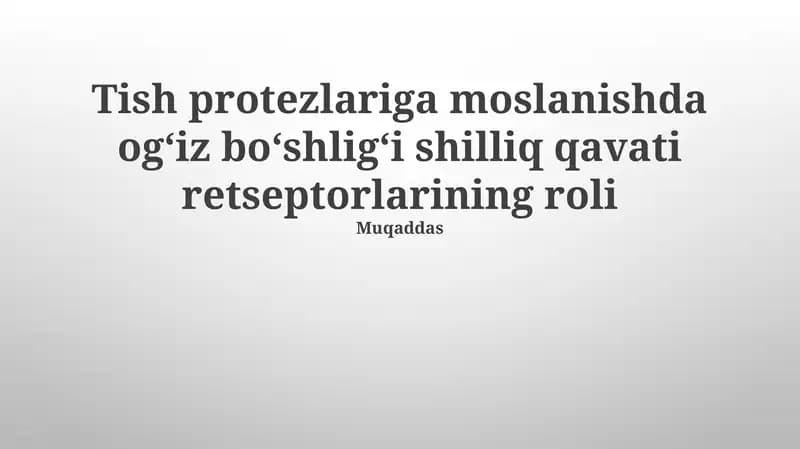 Og‘iz shilliq qavatining retseptorlari