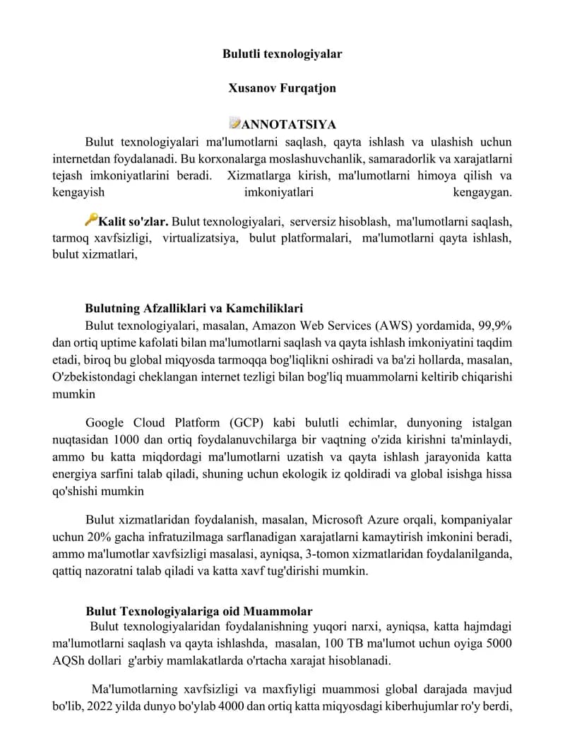 Bulutli texnologiyalar