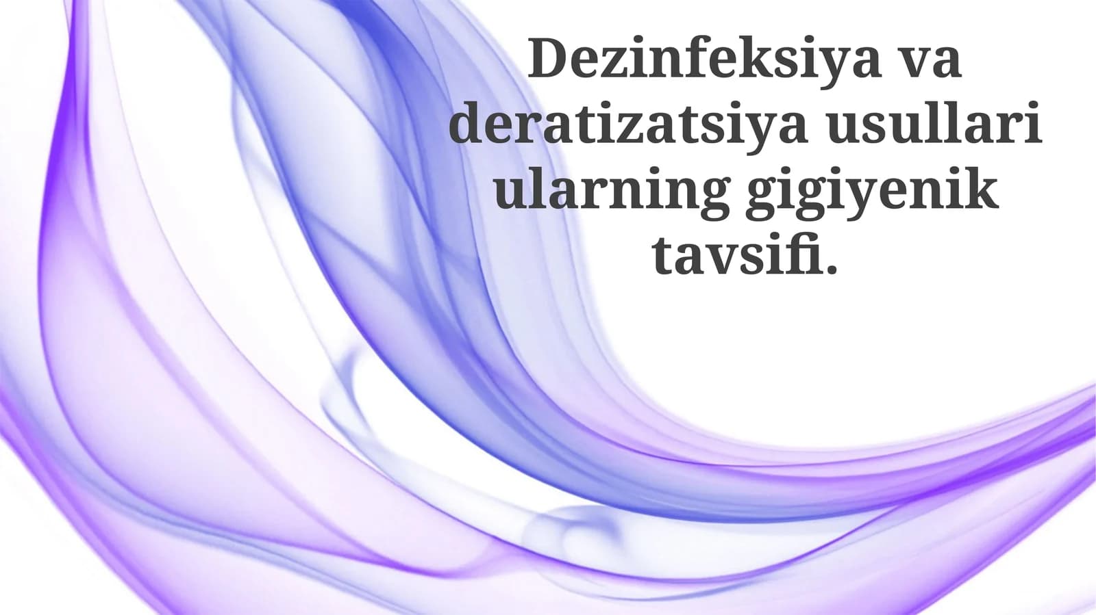 Dezinfeksiya va deratizatsiya usullari ularning gigiyenik tavsifi