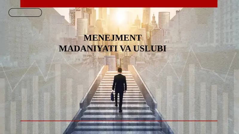 MENEJMENT MADANIYATI VA USLUBI