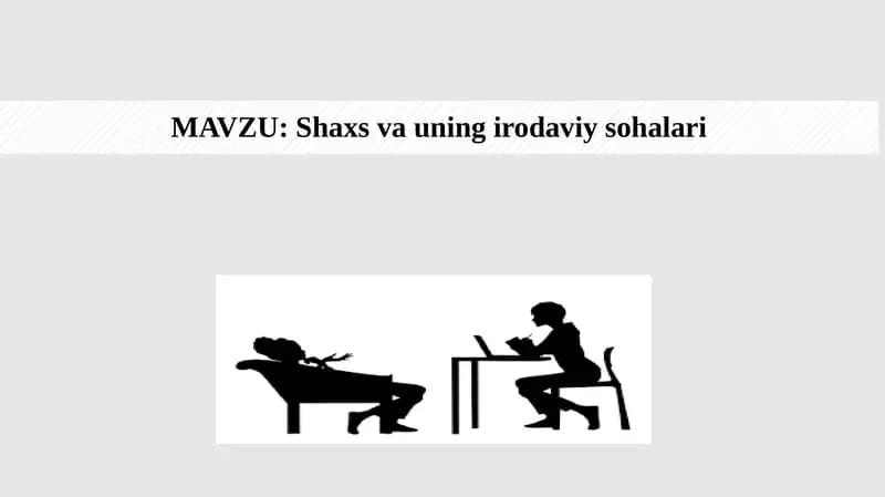 Shaxs va uning irodaviy sohalari