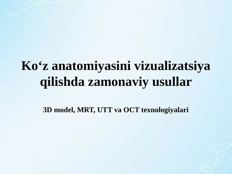 Koʻz kasalliklarini tekshirish usullari