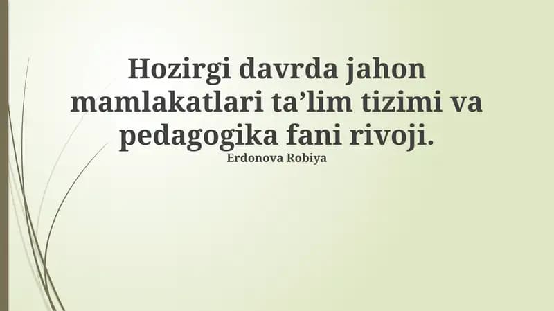 Zamonaviy taʼlim tizimlarining evolyutsiyasi