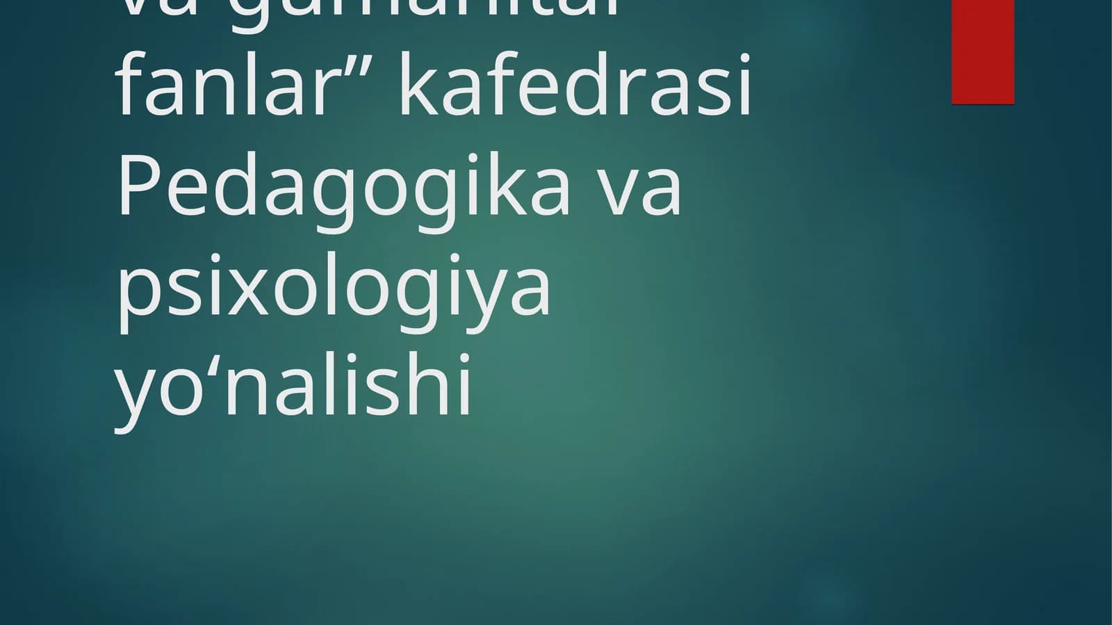 UMUMIY O‘RTA TA’LIM MUASSASALARIDA TARBIYA FANINI KONSEPTUAL ASOSLARI VA TARBIYA FANINI O‘QITISHNING TAMOYILLARI