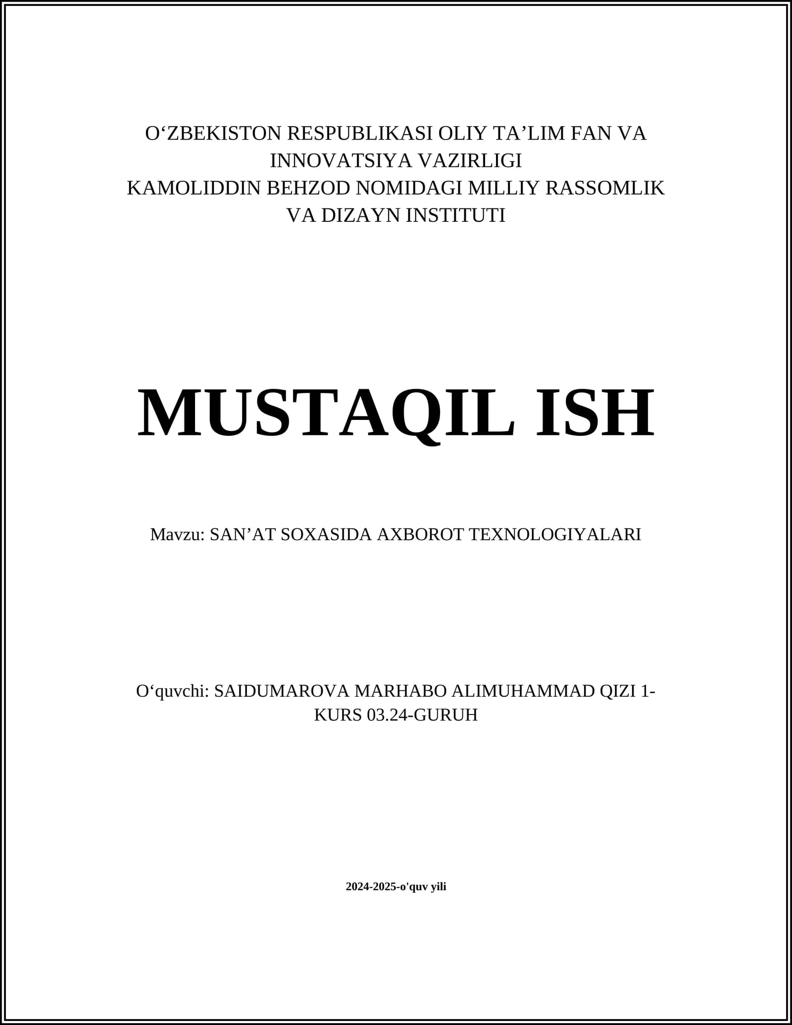 Kompyuter grafikasi va SAN'AT