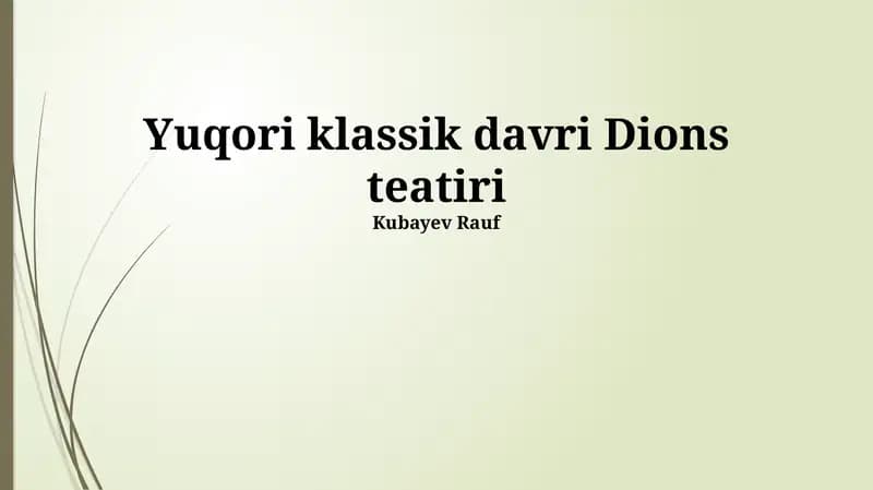 Yuqori klassik davri Dions teatiri