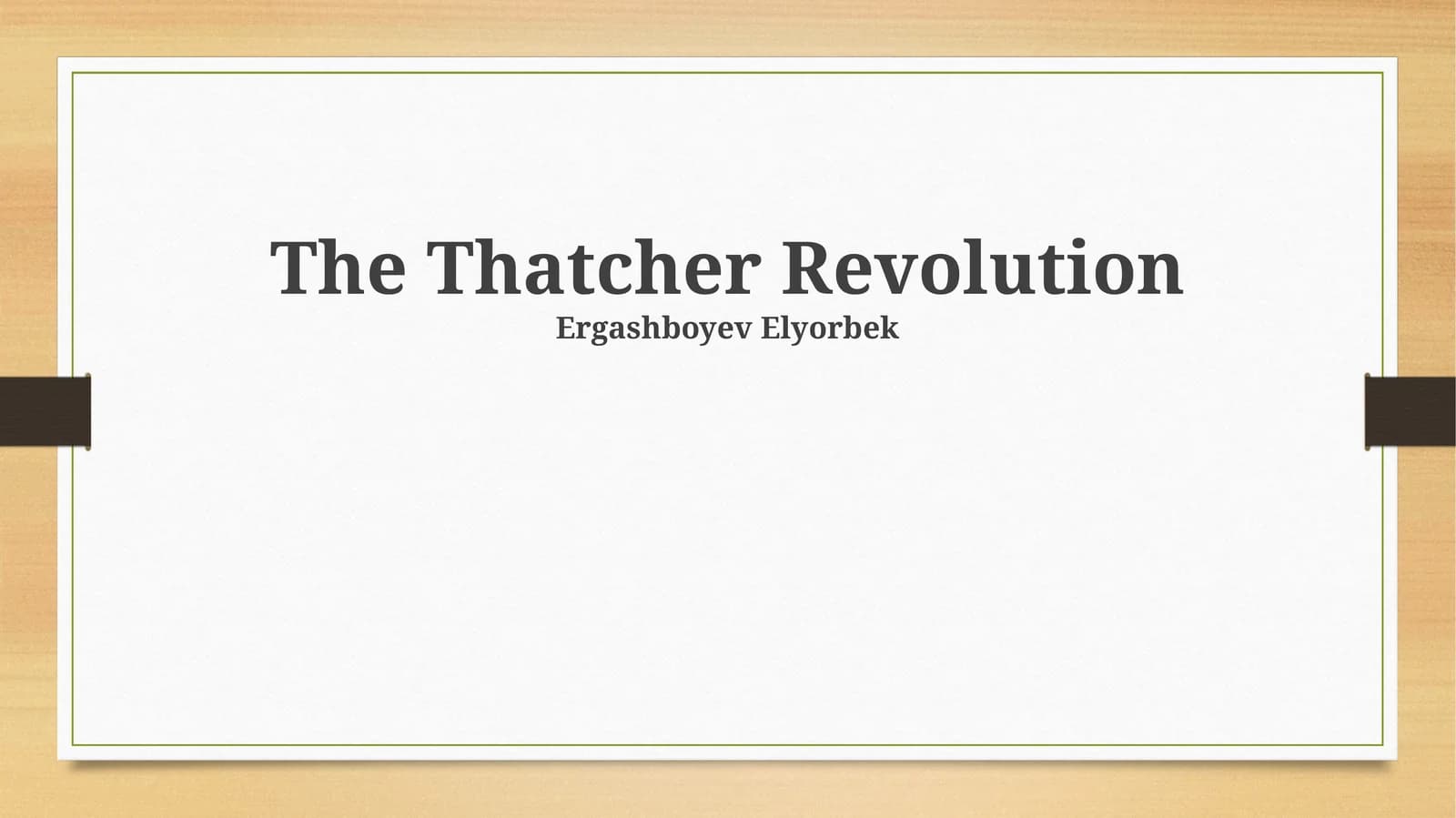 The Thatcher Revolution