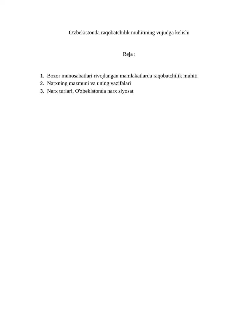 Raqobatchilik Muhiti