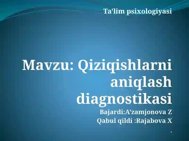 Qiziqishlarni aniqlash diagnostikasi