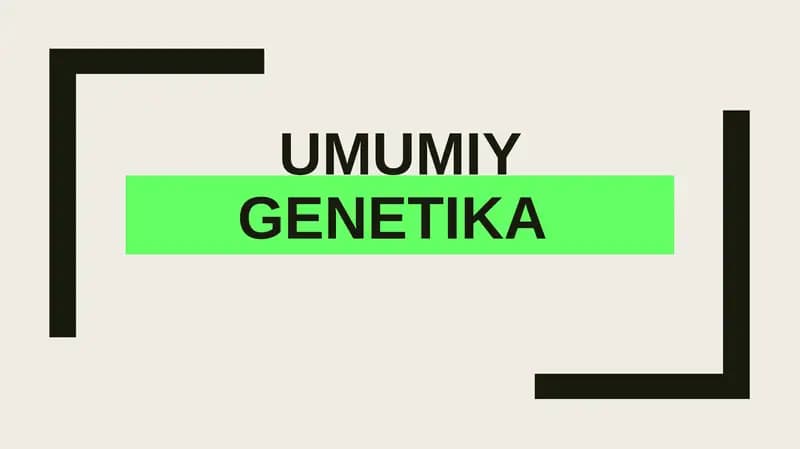 Umumiy genetika