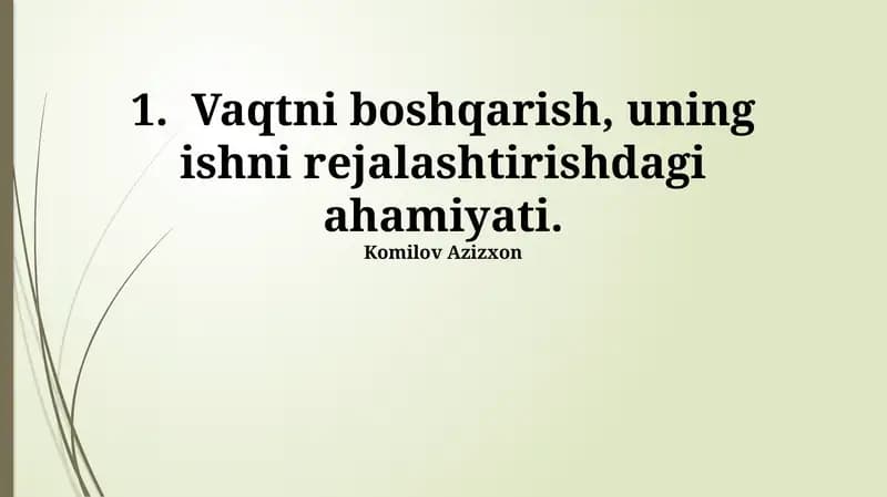 Zamonaviy vaqtni boshqarish vositalari