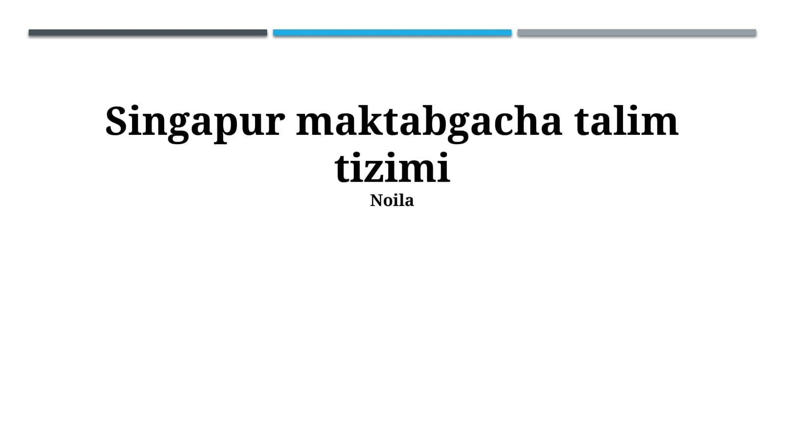 Singapur Maktabgacha Talim Tizimi