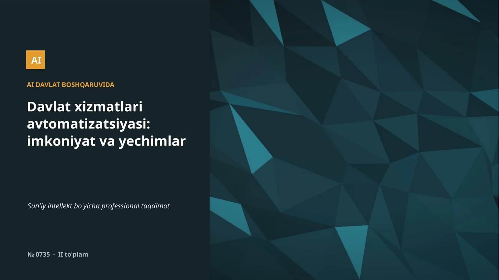 Sun'iy intellekt bo'yicha professional taqdimot