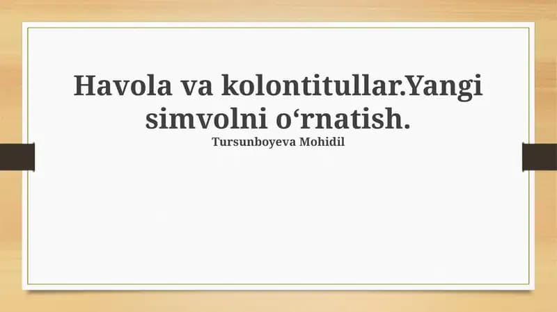 Havola va kolontitullar