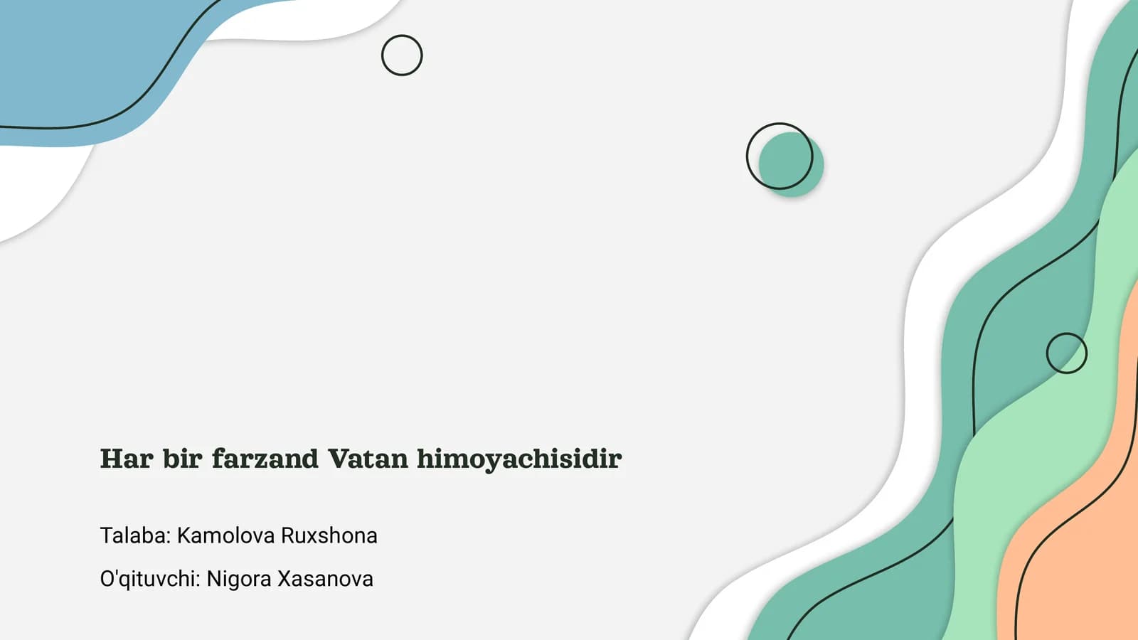 Har bir farzand Vatan himoyachisidir