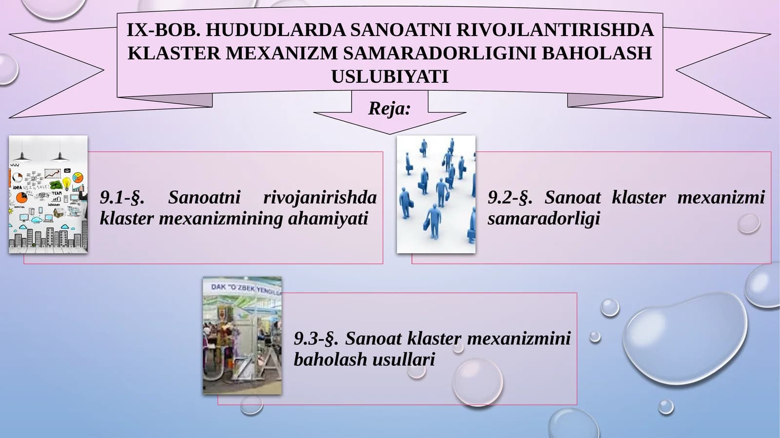 HUDUDLARDA SANOATNI RIVOJLANTIRISHDA KLASTER MEXANIZM SAMARADORLIGINI BAHOLASH USLUBIYATI