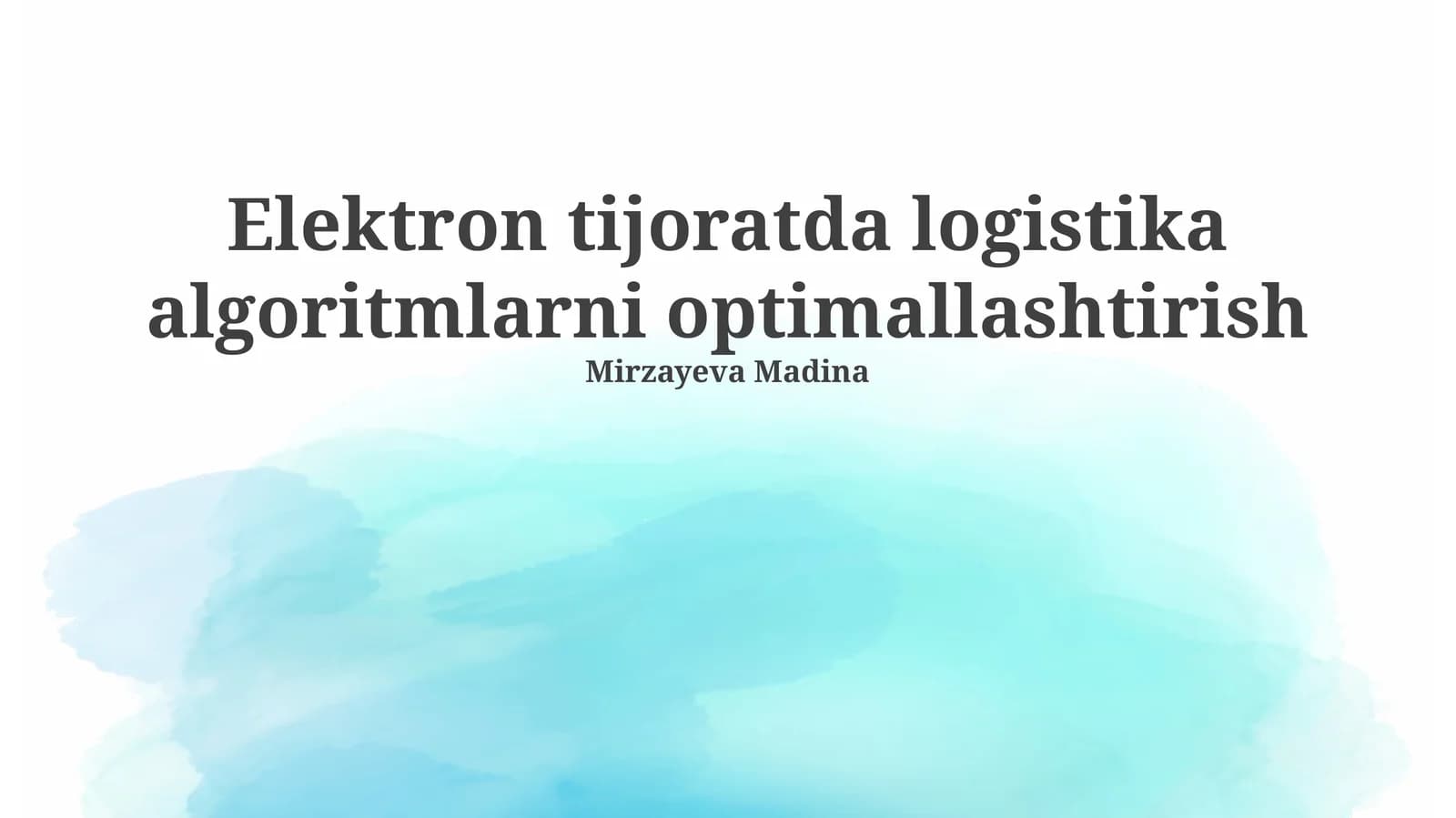 Elektron tijoratda logistika algoritmlarni optimallashtirish