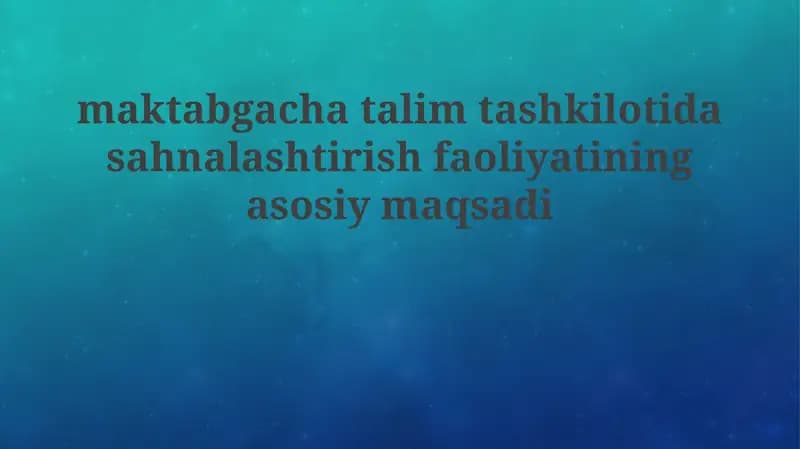 Ta'limiy sahnalashtirish