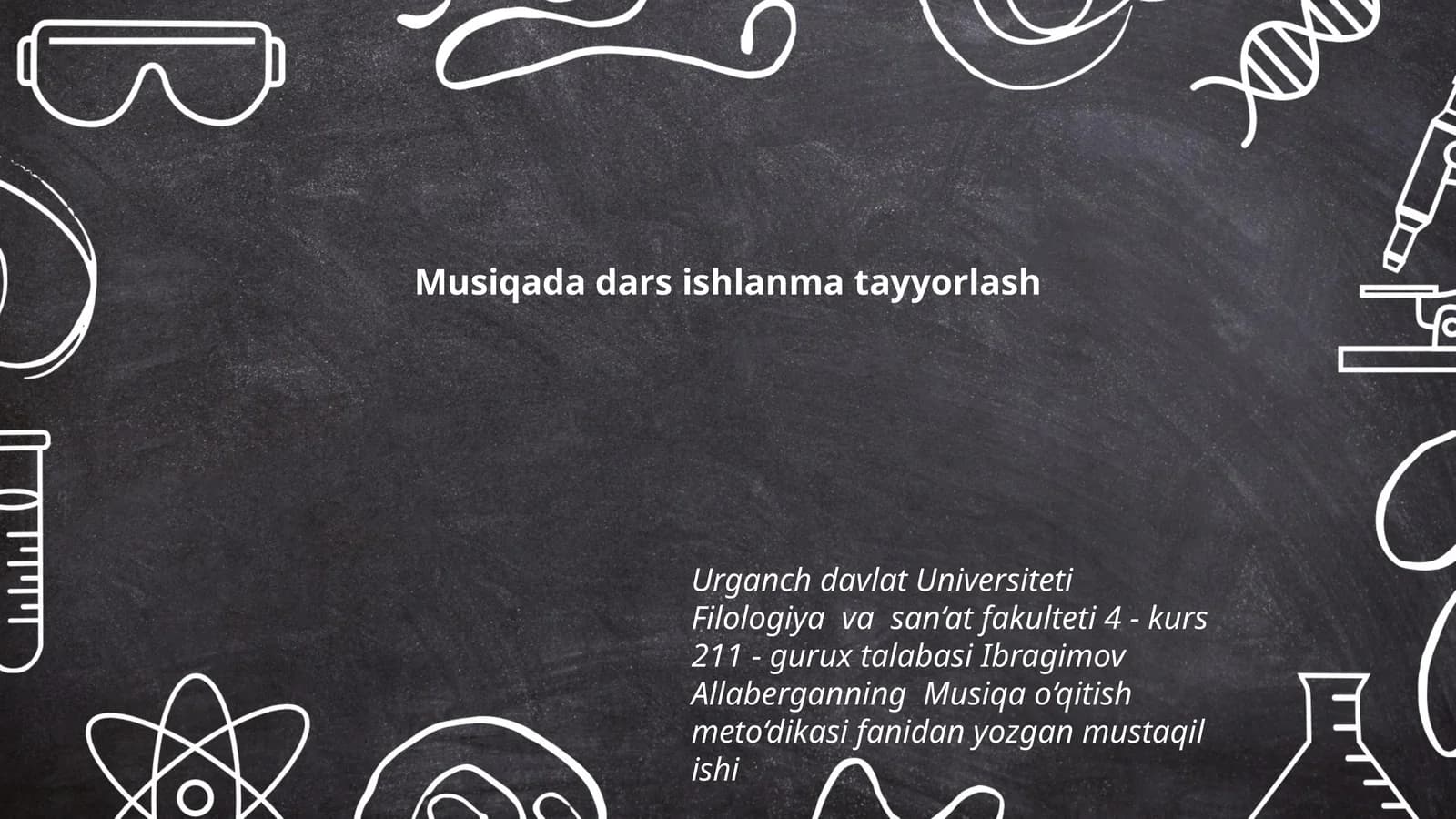 Musiqada dars ishlanma tayyorlash