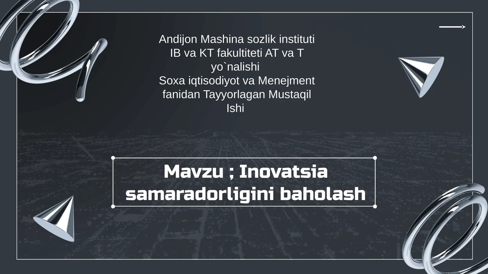 Inovatsiya Samaradorligini Baholash