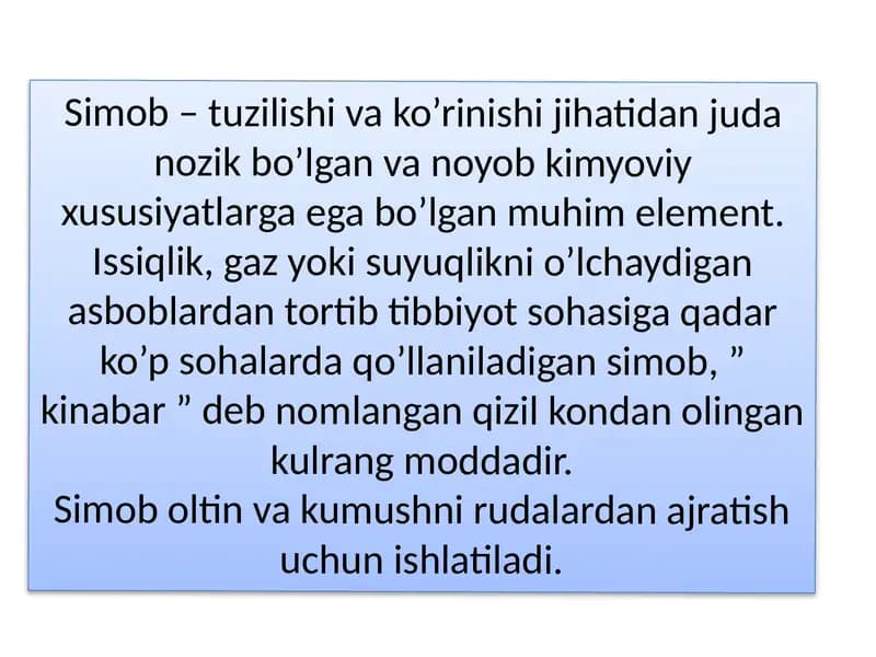Simob va uning birikmalari