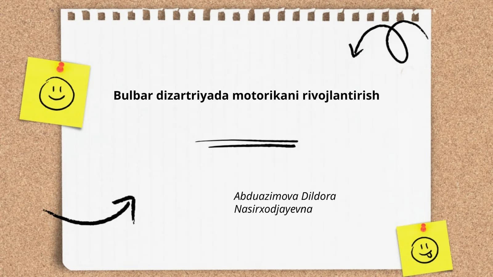 Bulbar dizartriyada motorikani rivojlantirish