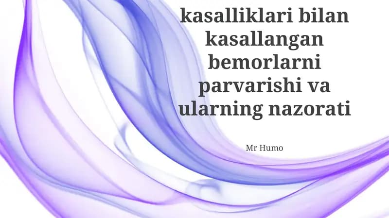Nafa's o'pka kasalliklari bemorlarini boshqarish va parvarish qilish