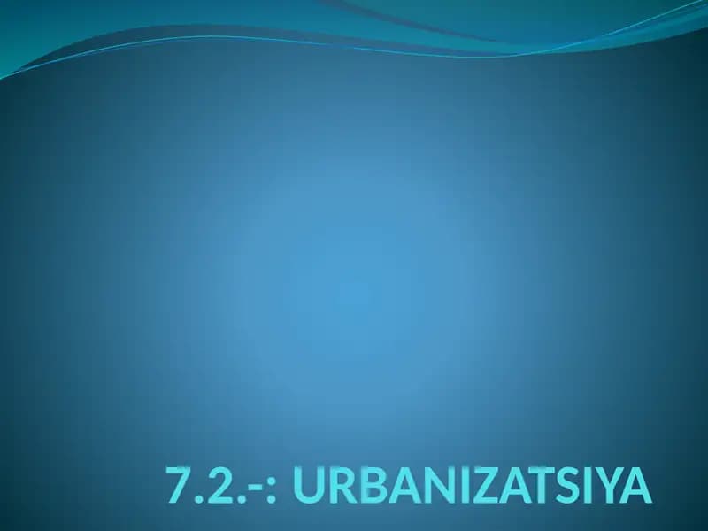 URBANIZATSIYA