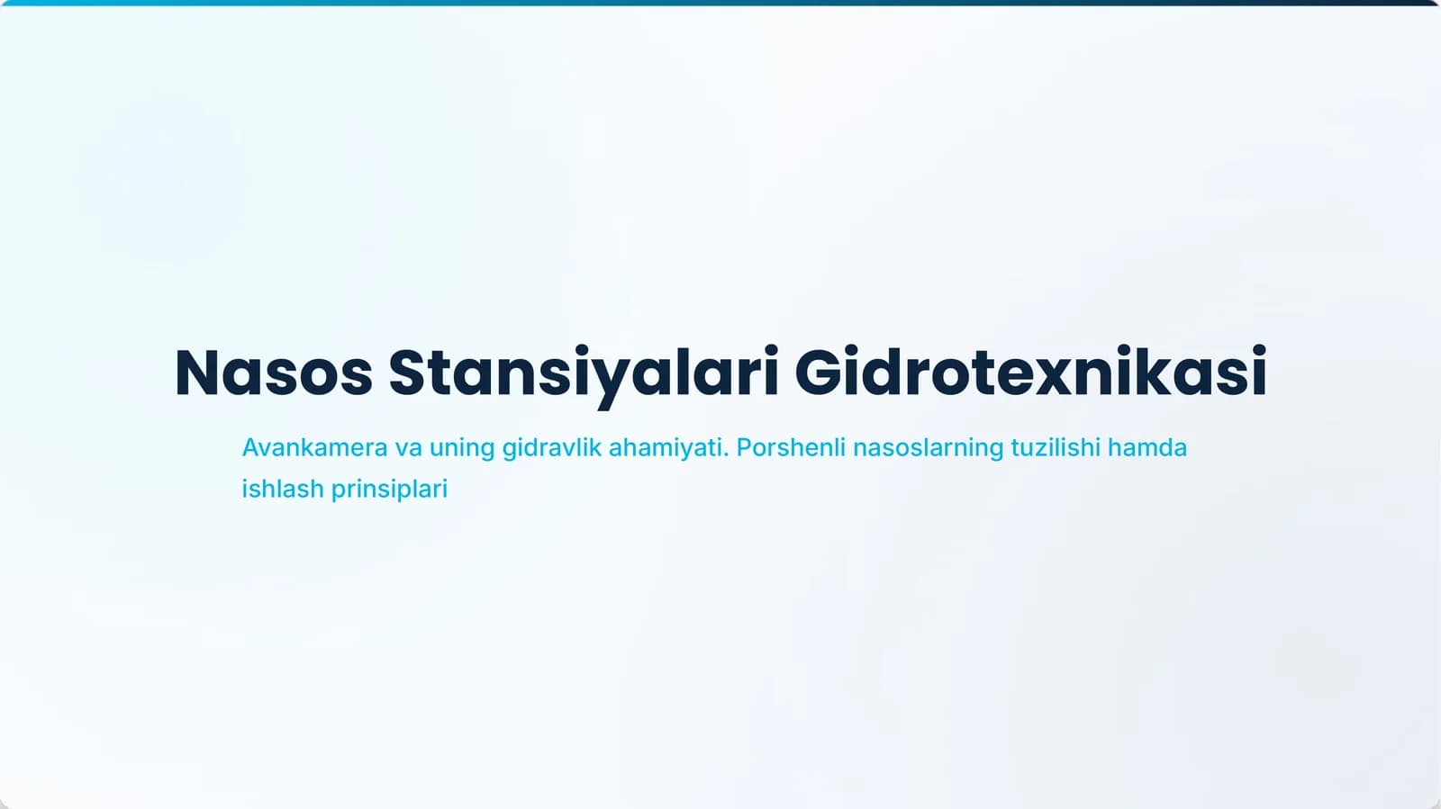 Nasos Stansiyalari Gidrotexnikasi