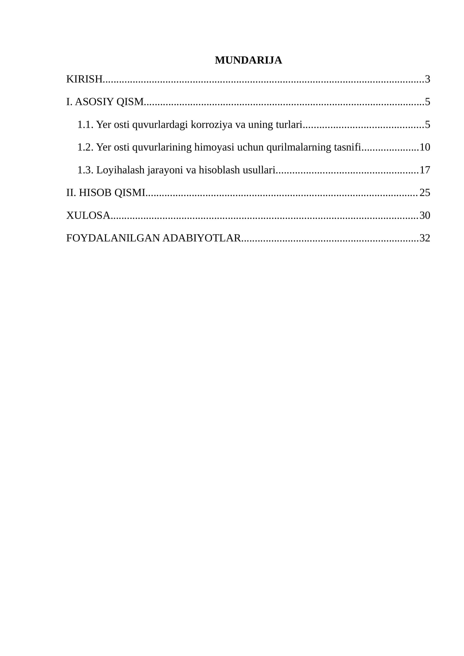 Yer osti quvurlarining himoyasi uchun qurilmalarning tasnifi