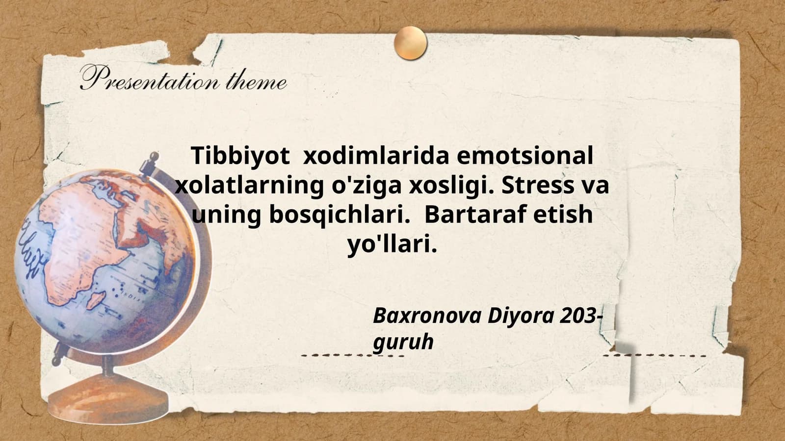Tibbiyot xodimlarida emotsional xolatlarning o'ziga xosligi. Stress va uning bosqichlari. Bartaraf etish yo'llari