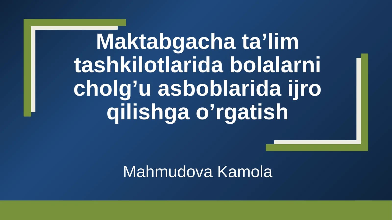 Musiqa asboblarini ijrogа o‘rgatish metodlari