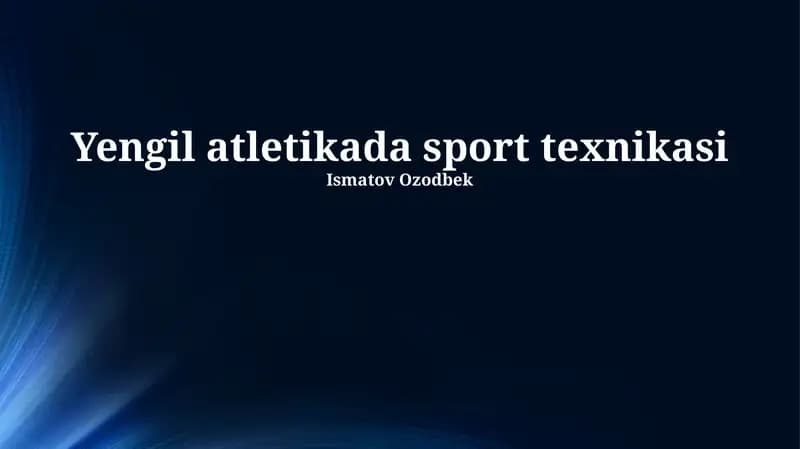 Atletikada sport texnikasi