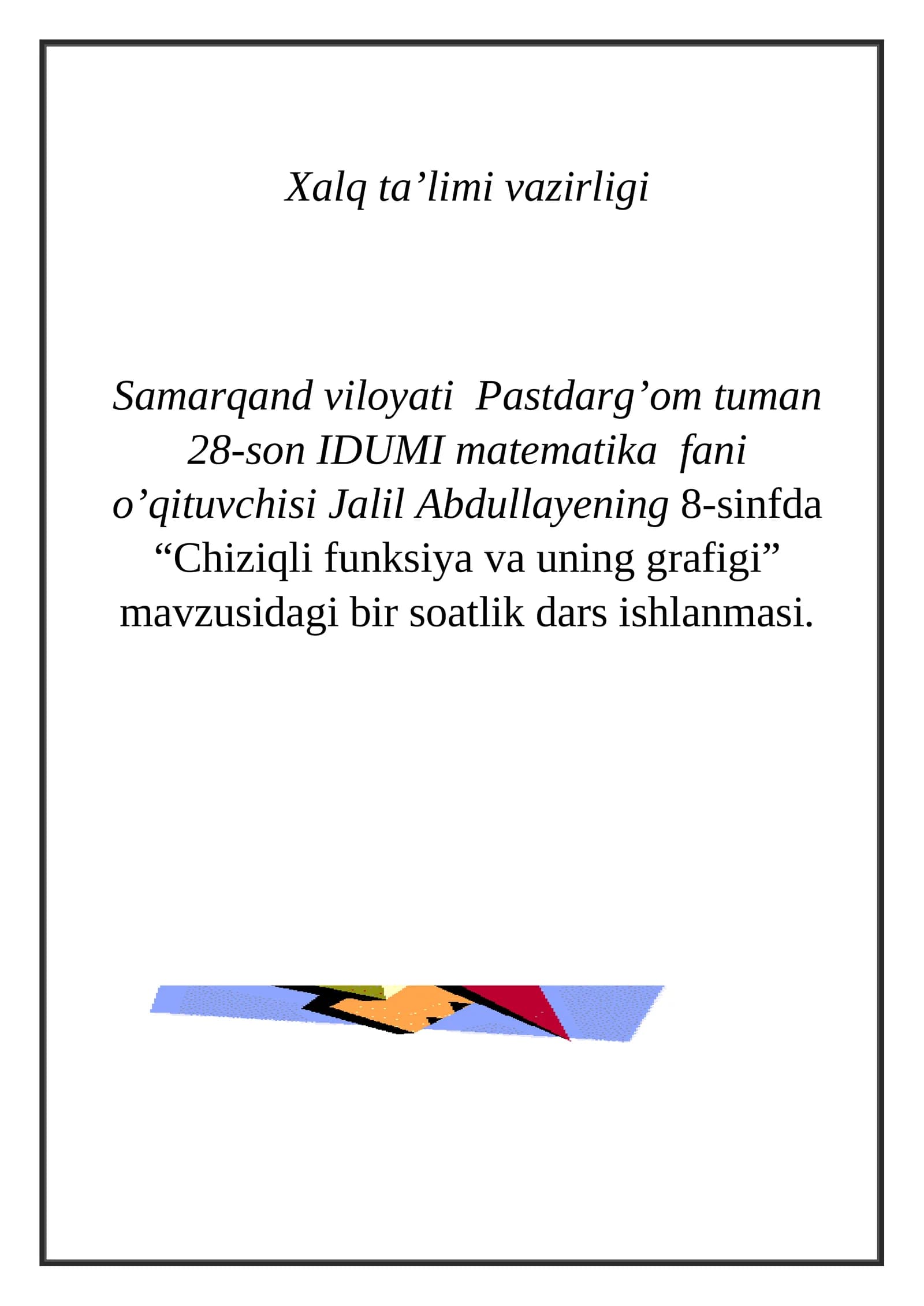 Chiziqli funksiya va uning grafigi
