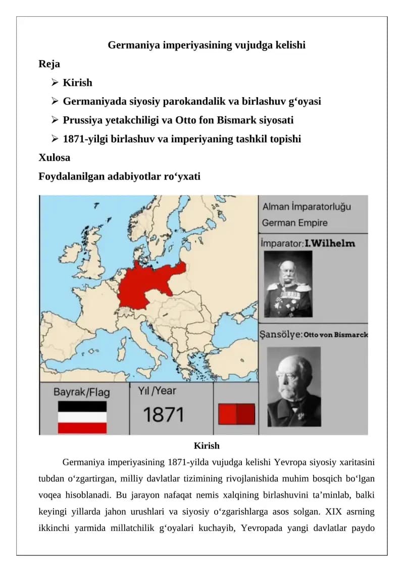 Germaniya imperiyasining vujudga kelishi