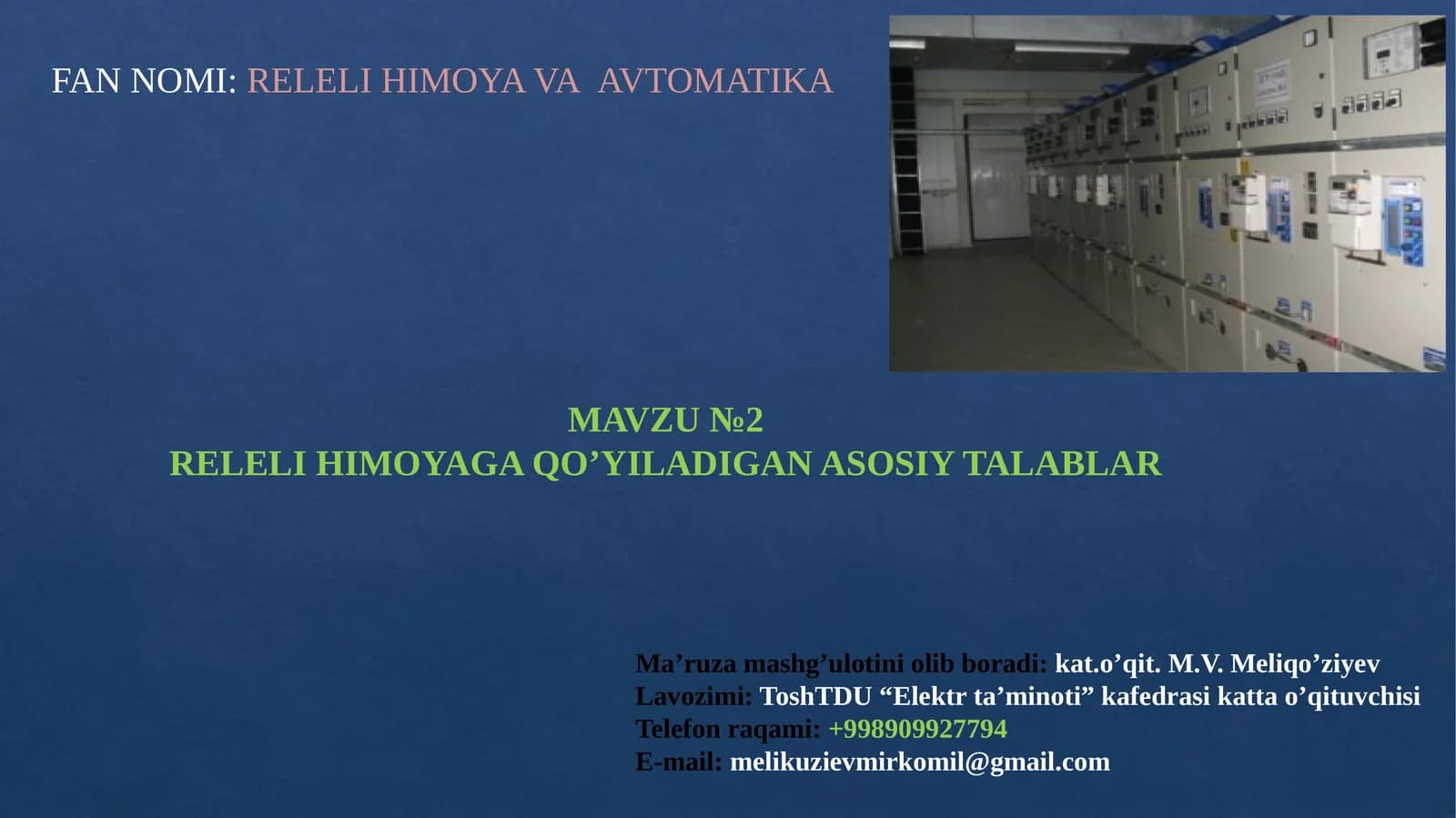 RELELI HIMOYA VA AVTOMATIKA