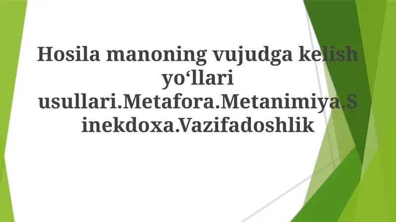 Metoniya va Sinekdoxa: O'rnini Bosuvchi Troplar