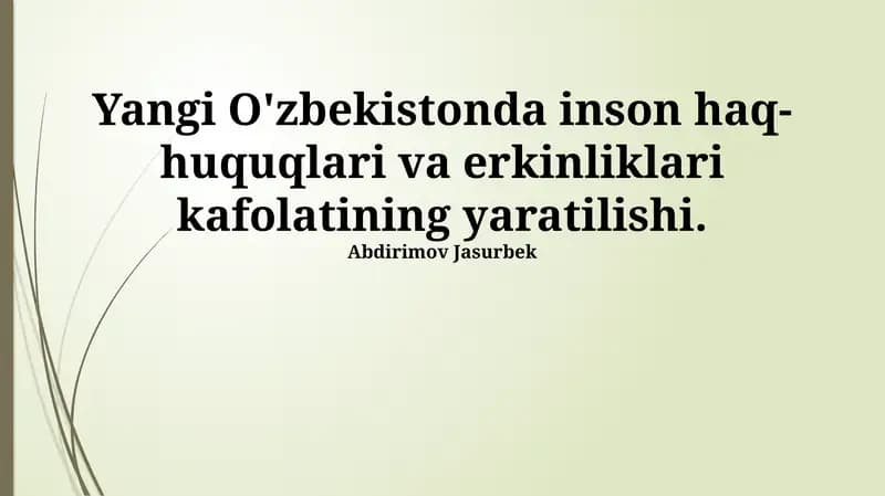 Konstitutsiyaviy islohotlar va inson huquqlari