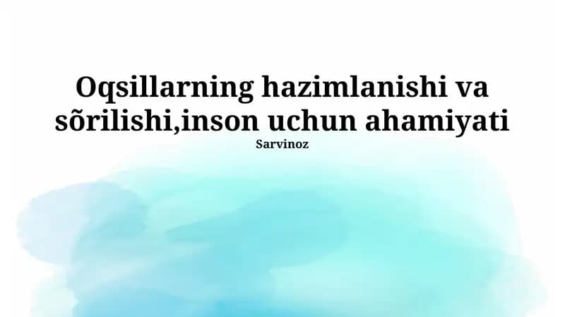 Oqsillarning hazimlanishi va sõrilishi, inson uchun ahamiyati