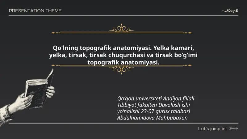 Qo'lning topografik anatomiyasi