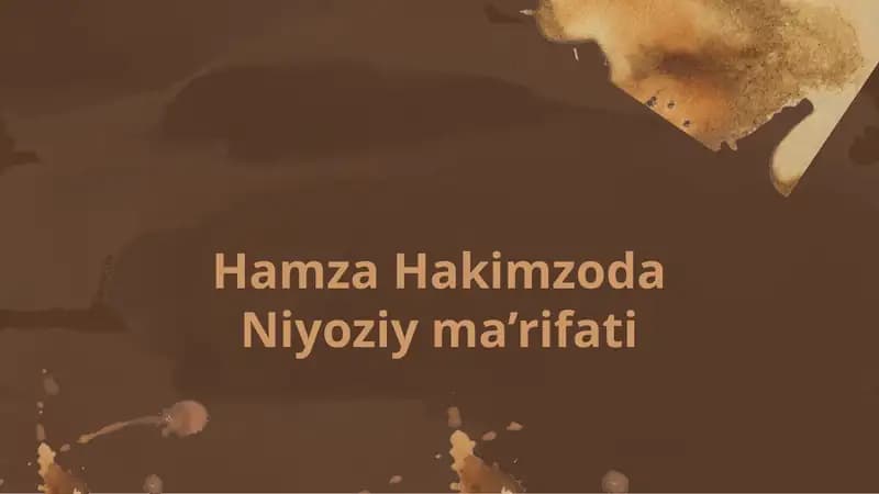Hamza Hakimzoda Niyoziy ma’rifati