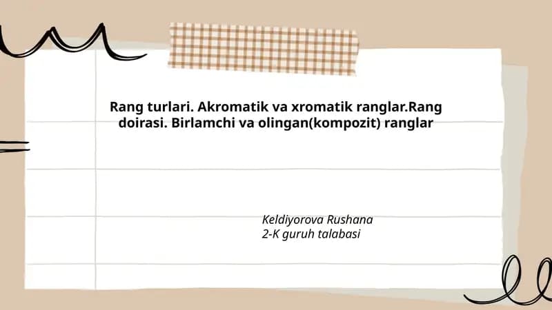 Ranglar haqida maʼlumot